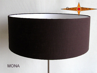 Brown floor lamp MONA of dark brown linen