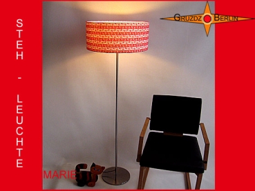 Stehleuchte Retrodesign MARIE Stehlampe Rot gestreift Blumen