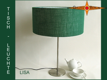 Grüne Tischlampe aus Jute LISA