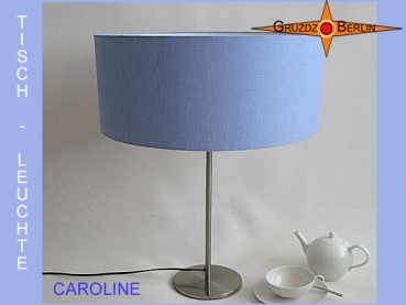 Tischleuchte blau CAROLINE Tischlampe Leinen Blau