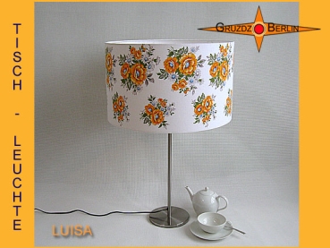 Vintage Tischleuchte geblümt LUISA Tischlampe 60er Jahre Design