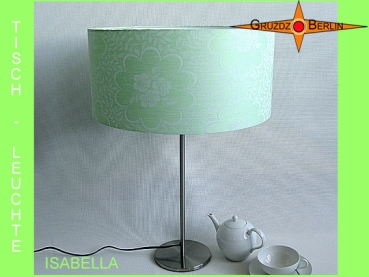 Tischlampe mint grün ISABELLA Tischleuchte Damast