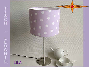 Tischleuchte LILA Ø 20 cm Tischlampe Punkte