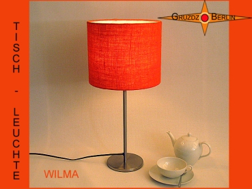 Tischleuchte WILMA Ø 25 cm Tischlampe orange Jute