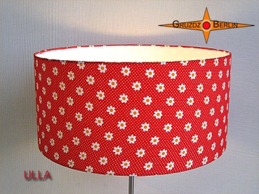 Rote Tischleuchte mit Punkten und Blumenmuster ULLA Tischlampe