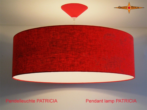Rote Loungeleuchte PATRICIA Ø 60 cm aus Leinen mit Diffusor