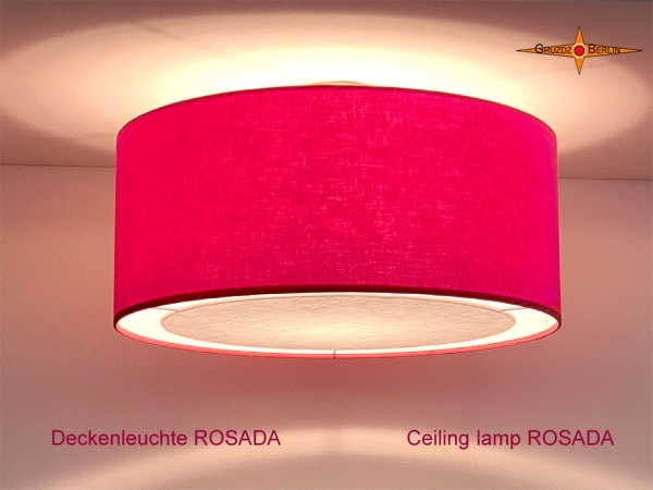 Pinkfarbene Deckenlampe ROSADA Ø50 cm Deckenleuchte mit Diffusor