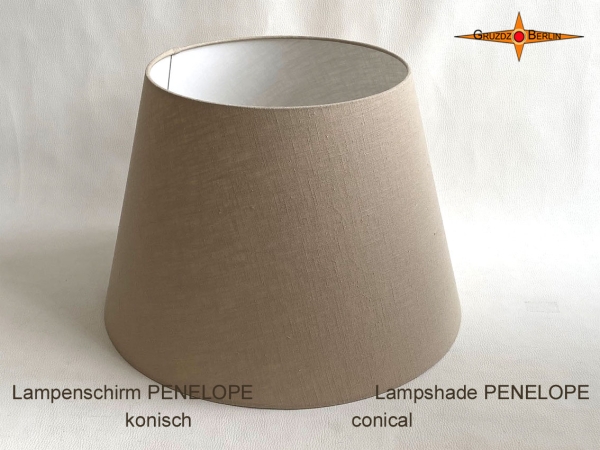 Naturfarbener konischer Lampenschirm für Stehlampen aus Leinen PENELOPE