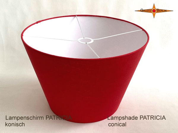 Roter konischer Lampenschirm für Stehlampen aus Leinen PATRICIA