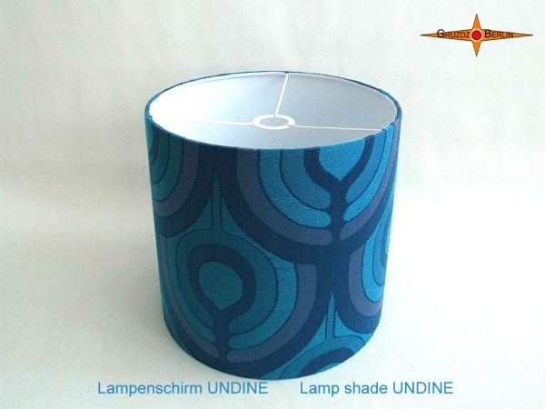 Blauer Vintage Lampenschirm UNDINE Ø35 cm Retrodesign 70er Pantonstil Lampe