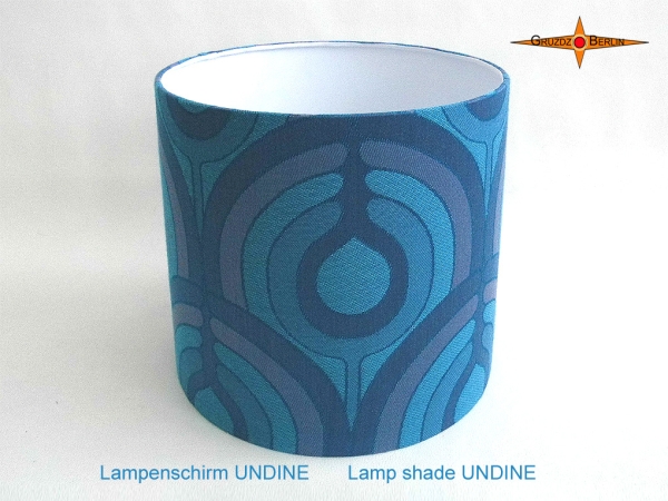 Blauer Vintage Lampenschirm UNDINE Ø35 cm Retrodesign 70er Pantonstil Lampe