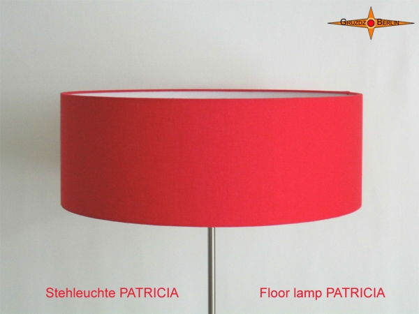 Rote Stehlampe PATRICIA Stehleuchte aus rotem Leinen