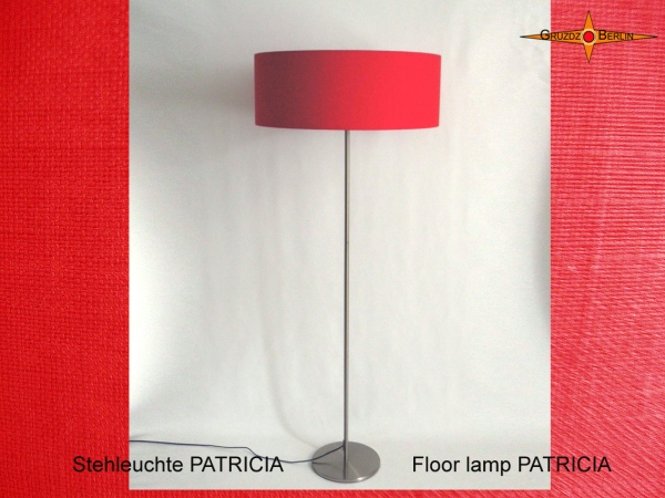 Rote Stehlampe PATRICIA Stehleuchte aus rotem Leinen