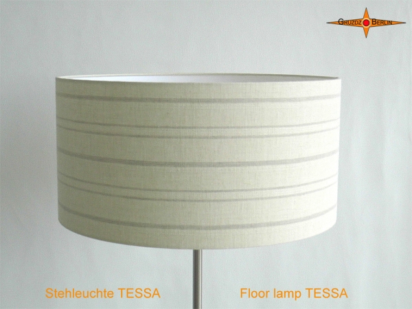 Gestreifte Stehlampe aus Leinen TESSA beige