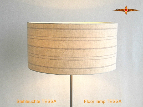 Gestreifte Stehlampe aus Leinen TESSA beige