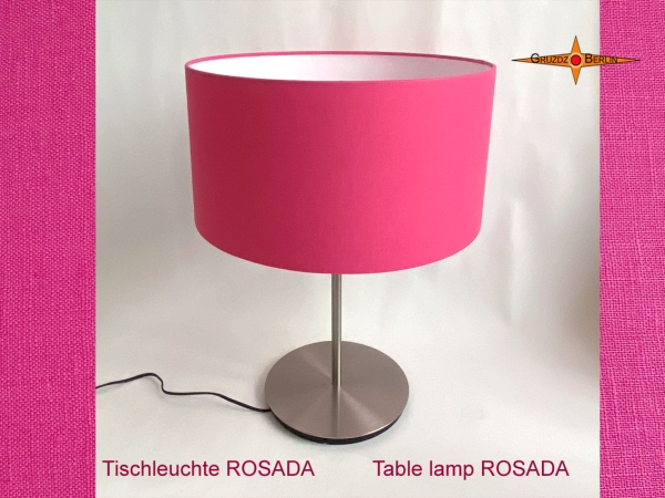 Pink Tischlampe ROSADA aus Leinen