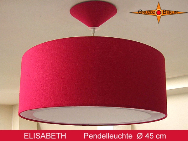 Rote Lampe ELISABETH Ø45 cm Hängelampe mit Diffusor Seidenlampe