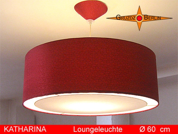 Rote Pendellampe KATHARINA Ø60 cm Seidenlampe mit Diffusor