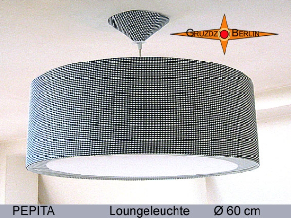 Loungeleuchte Schwarz weiß PEPITA Ø60 cm Diffusor