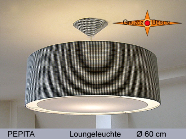 Loungeleuchte Schwarz weiß PEPITA Ø60 cm Diffusor