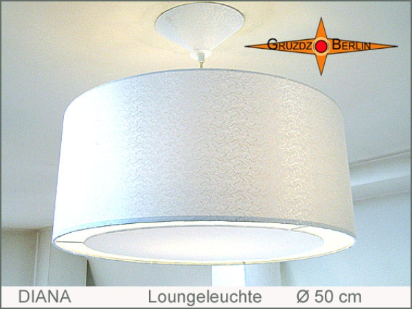 Weisse Leuchte DIANA Ø50 cm Hängelampe mit Diffusor Seide
