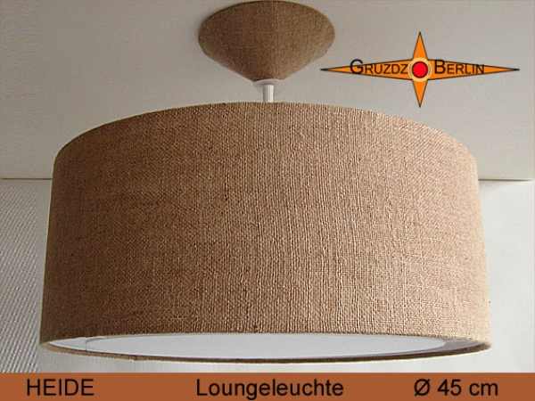 Hängelampe aus Jute HEIDE Ø45 cm Pendelleuchte mit Lichtrand Diffusor