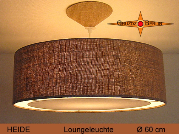 Braune Lampe aus Jute HEIDE Ø60 cm  grosse Jutelampe