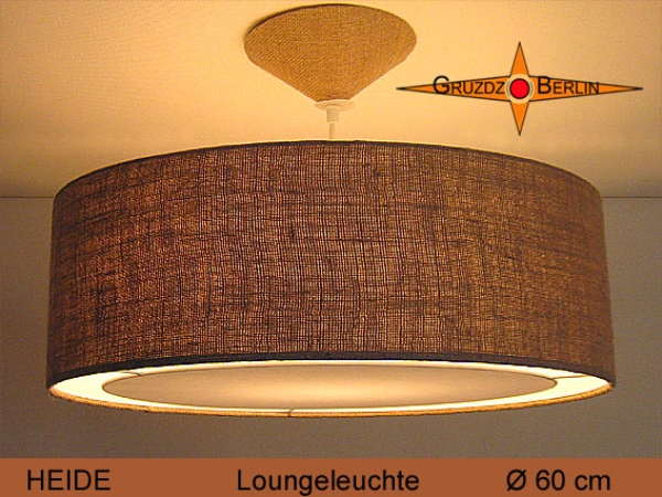 Brown lamp of jute HEIDE Ø60cm pendant lamp with diffuser burlap