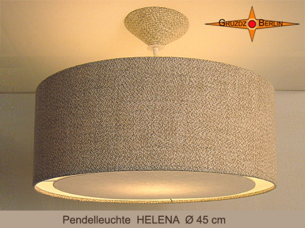 Hängelampe Leinen HELENA Ø45 cm Pendellampe mit Lichtrand Diffusor