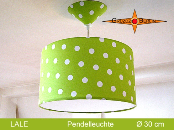 Kinderlampe grün LALE Ø30 cm Pendellampe Diffusor Punkte