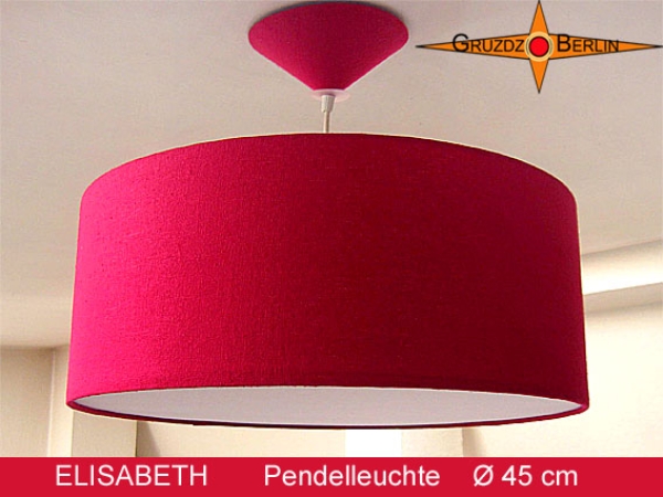 Pendelleuchte Rot ELISABETH Ø45 cm Pendellampe Diffusor Seidenlampe