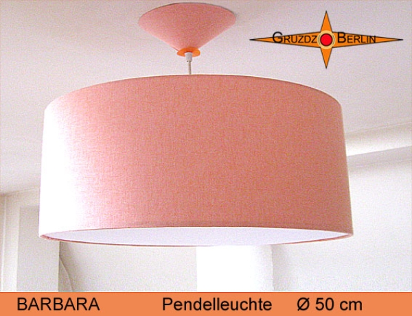Pendant lamp salmon BARBARA Ø 50 cm loungelamp with diffuser