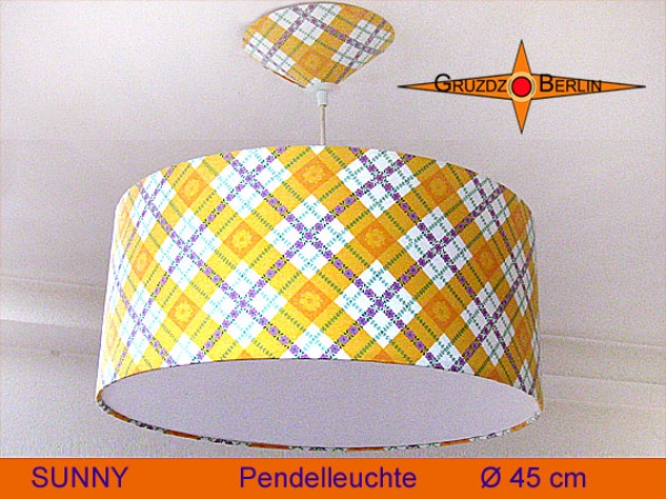 Hanging  vintage lampSUNNY Ø 45 cm pendant lamp with diffuser  in sunny yellow