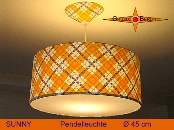 Hanging  vintage lampSUNNY Ø 45 cm pendant lamp with diffuser  in sunny yellow