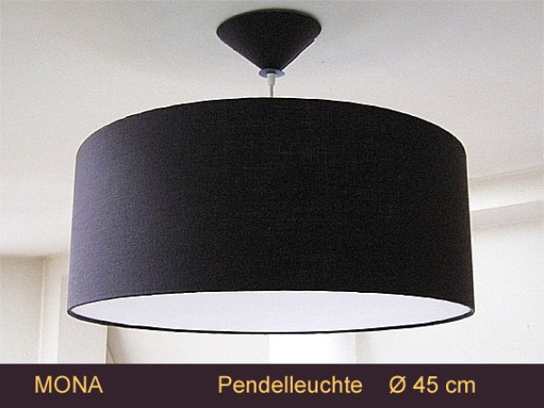 Pendant lamp dark brown linen MONA Ø45 cm Lounge lamp with diffuser