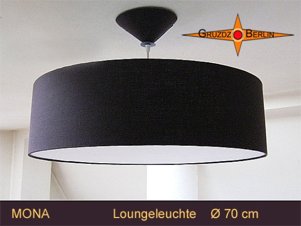Braune Loungeleuchte MONA Ø 70 cm Pendellampe mit Diffuser und Baldachin