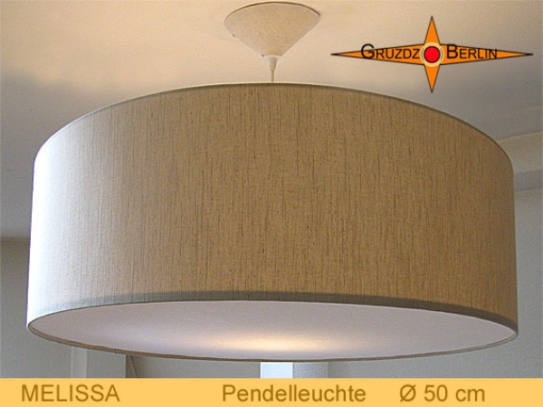 Pendellampe aus Leinen MELISSA Ø50 cm Loungeleuchte mit Diffusor