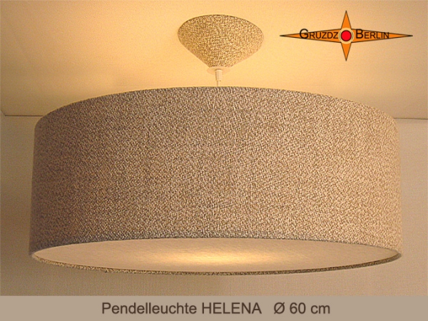 Lampe aus Leinen HELENA Ø60 cm Pendelleuchte Landhausstil