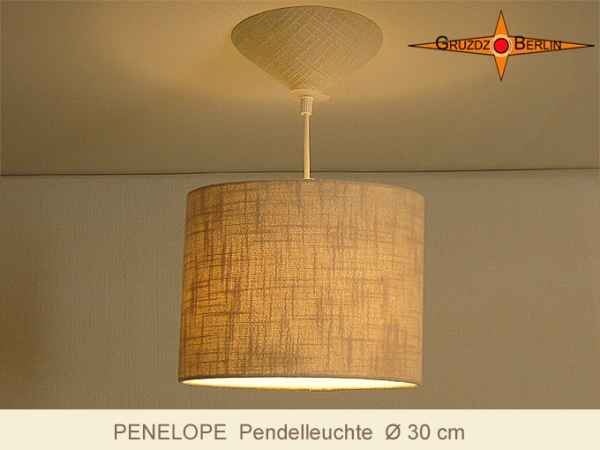 Hanging lamp out of linen PENELOPE d 30 cm with diffuser