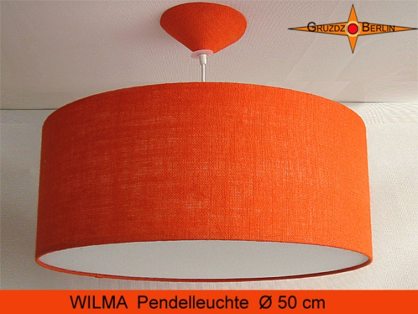 Lounge lamp WILMA Ø 50 cm pendant lamp diffuser canopy orange jute