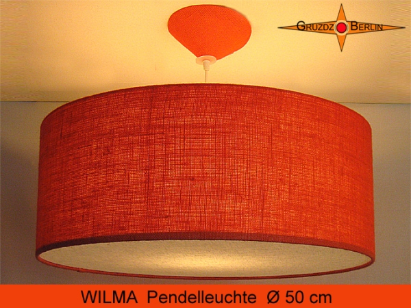 Lounge lamp WILMA Ø 50 cm pendant lamp diffuser canopy orange jute