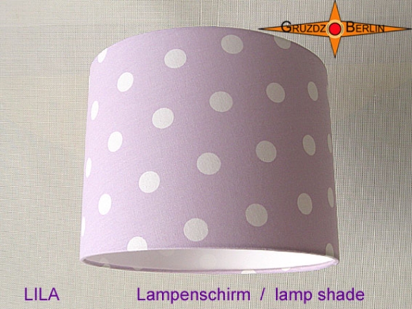 Lamp shade LILA Ø 25 cm dots on violet kids lamp
