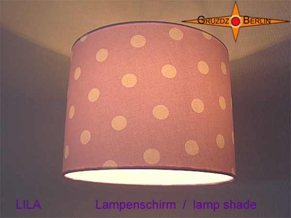 Lamp shade LILA Ø 25 cm dots on violet kids lamp