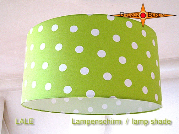 Lampenschirm grün Punkte LALE Ø35 cm Punktedesign in Grün Weiss