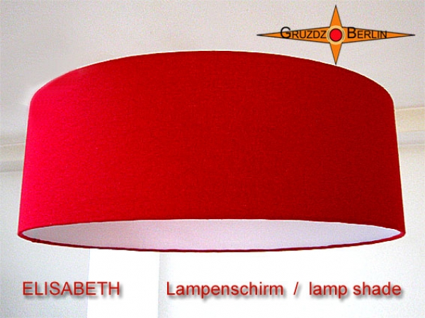 Grosser Lampenschirm Rot ELISABETH Ø60 cm Seidenlampe