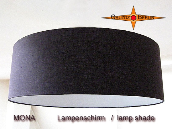 Dark brown lamp shade MONA Ø 60 cm linen in chocolate brown