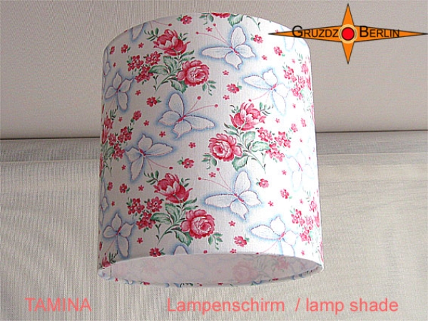 Little vintage  lampshade TAMINA Ø20 cm with butterflies and diffuser