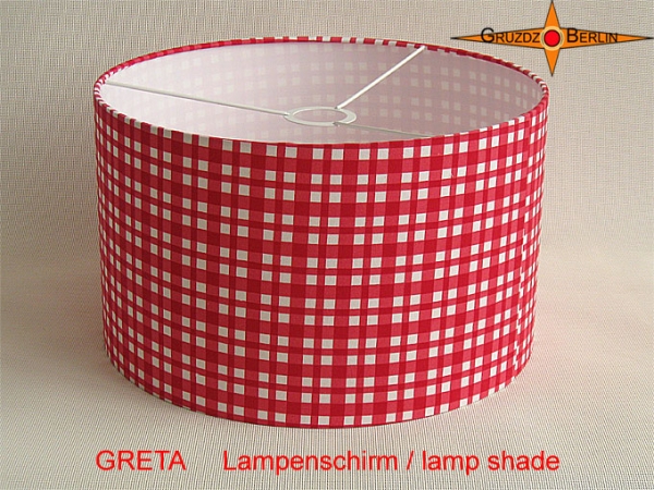 Rot karierter Lampenschirm  GRETA Ø35 cm Kinderlampe