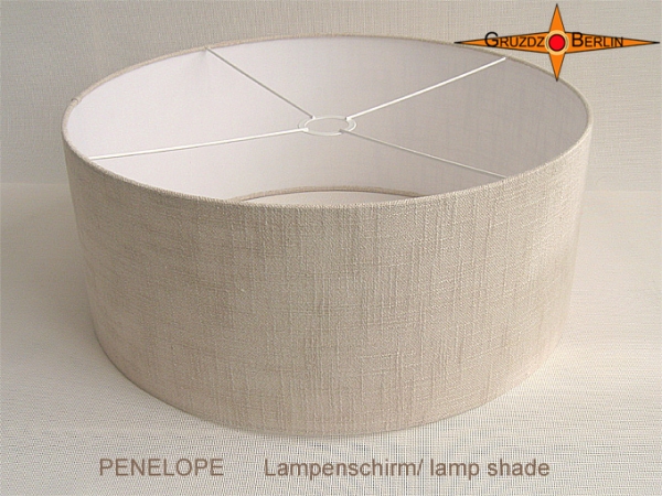 Gruzdz-Berlin: Leuchten, Lampenschirme, Lichtobjekte - Lampshade light  beige linen PENELOPE D 50 cm