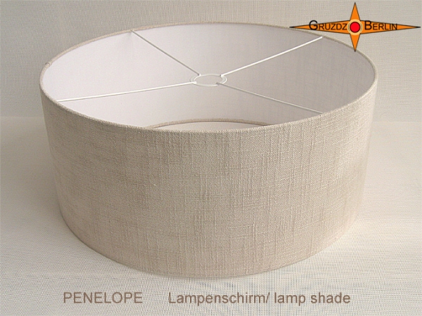 Large sized lamp shade natural linen PENELOPE d 60 cm